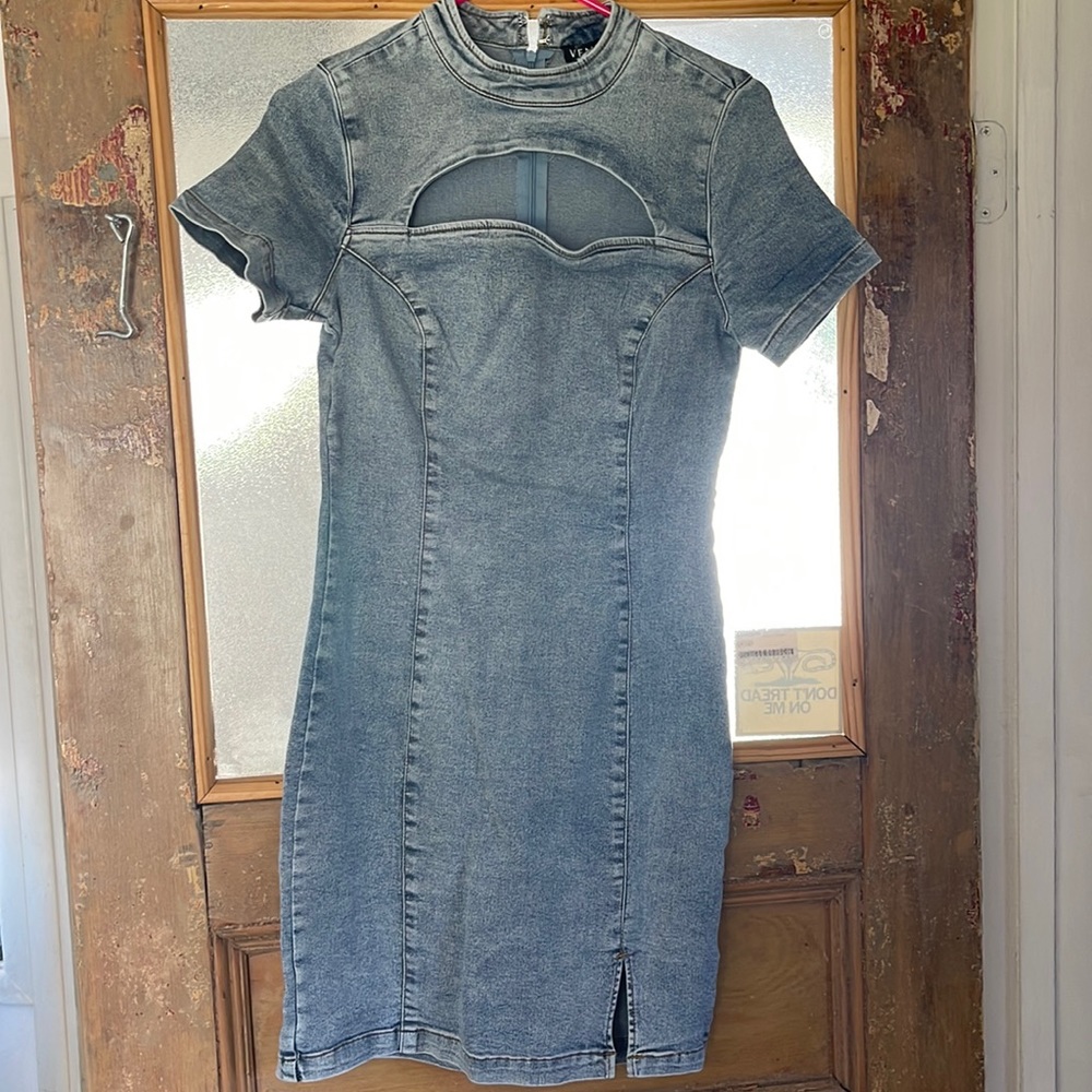 Venus denim bodycon dress